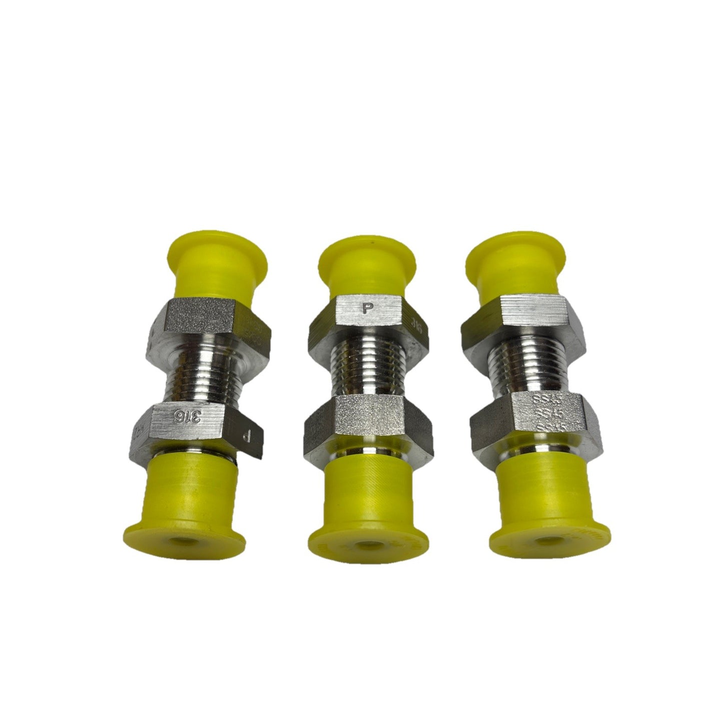 Lot of 3 Parker 6 WTX-WLN-SS Triple-Lok® 37° Flare Bulkhead Union Straight 3/8”