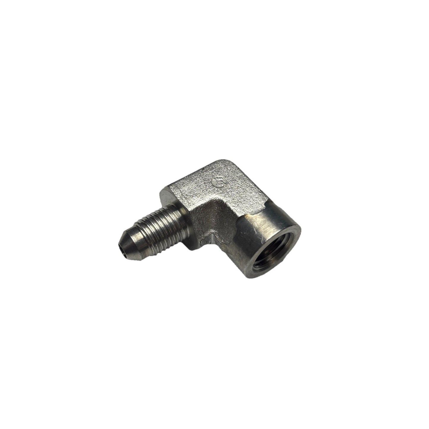 Lot of 3 Brennan SS Elbows 1/4 JIC x 1/4 NPT – Parker 4-4 DTX-SS Equivalent