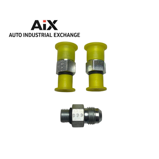 Lot of 3 Parker 6-4 F50X-S JIC to ORB 37° Flare Steel Adapters SAE O-Ring Boss