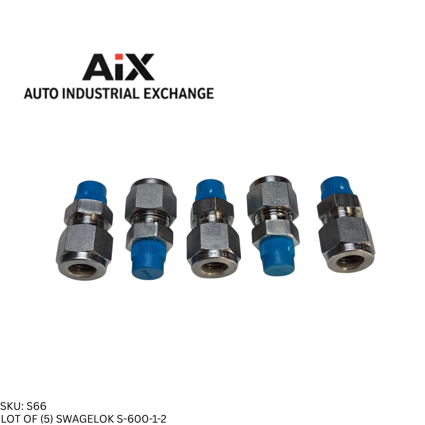 Lot of 5 Swagelok S-600-1-2 Carbon Steel Tube Fitting Male 3/8 x 1/8 NPT