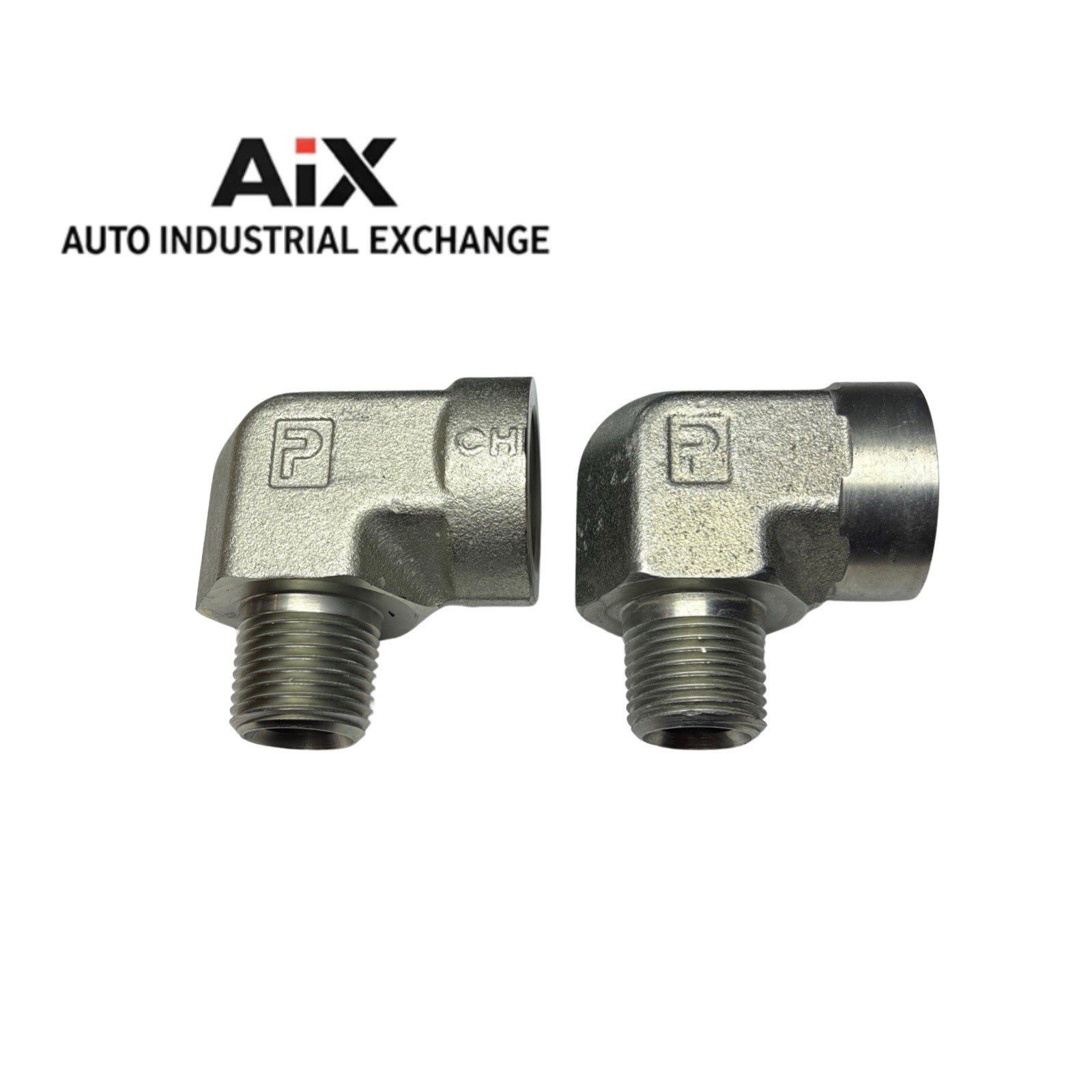 Lot of 2 Parker 3/4 x 1/2 CD-S 90° Elbow NPT Pipe Adapters Steel Fittings