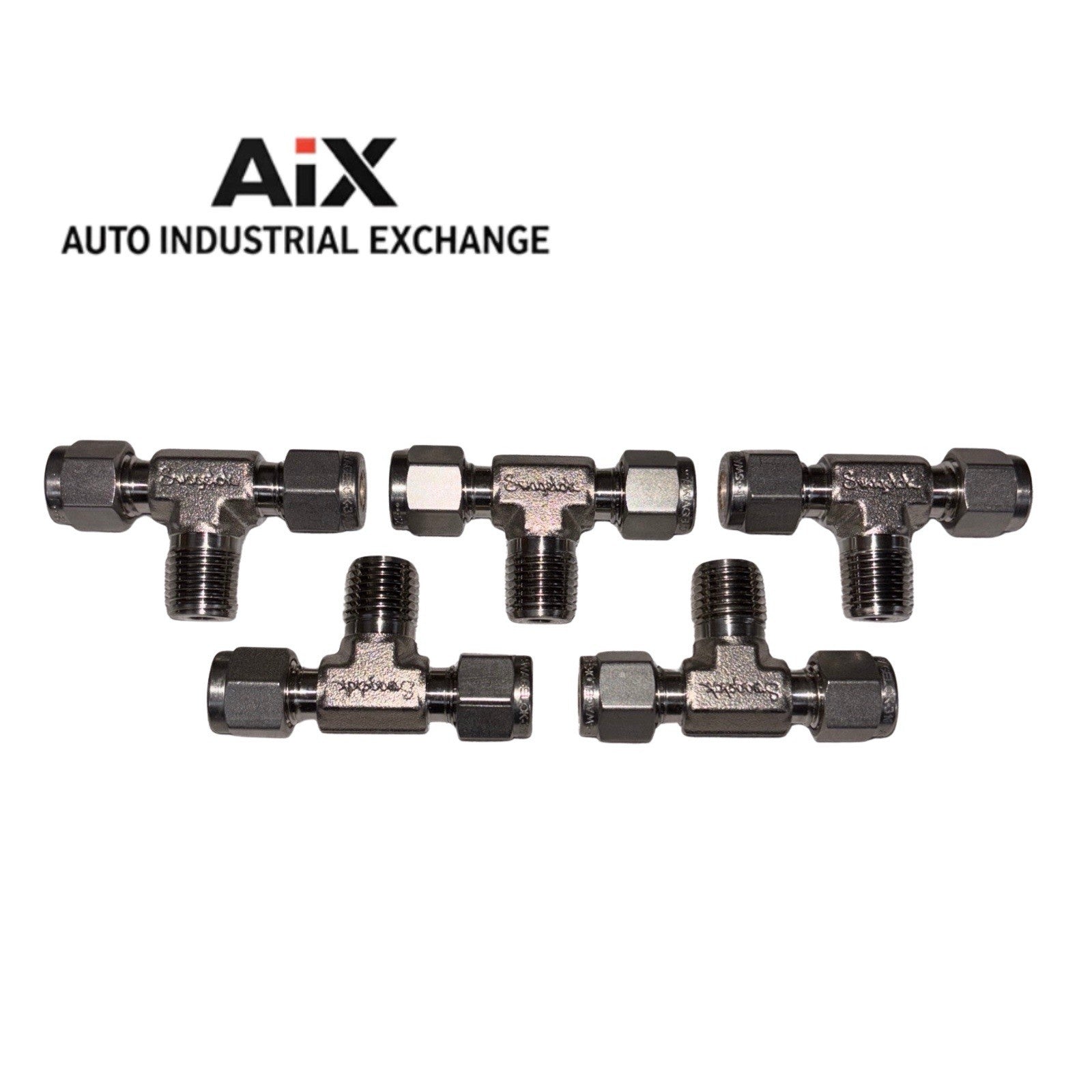 Lot of 5 Swagelok SS-400-3-4TTM 1/4 Tube x 1/4 Male NPT Tee 316 Stainless Steel