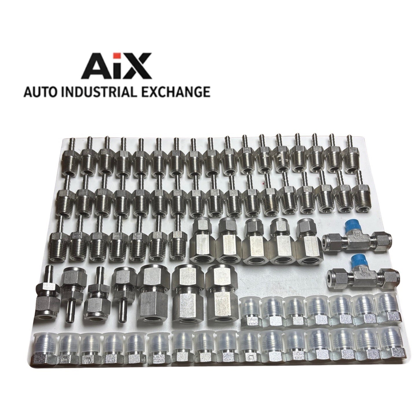 Lot of 75+ Tube Fittings Swagelok SSP Brennan Stainless & Carbon Steel AIX