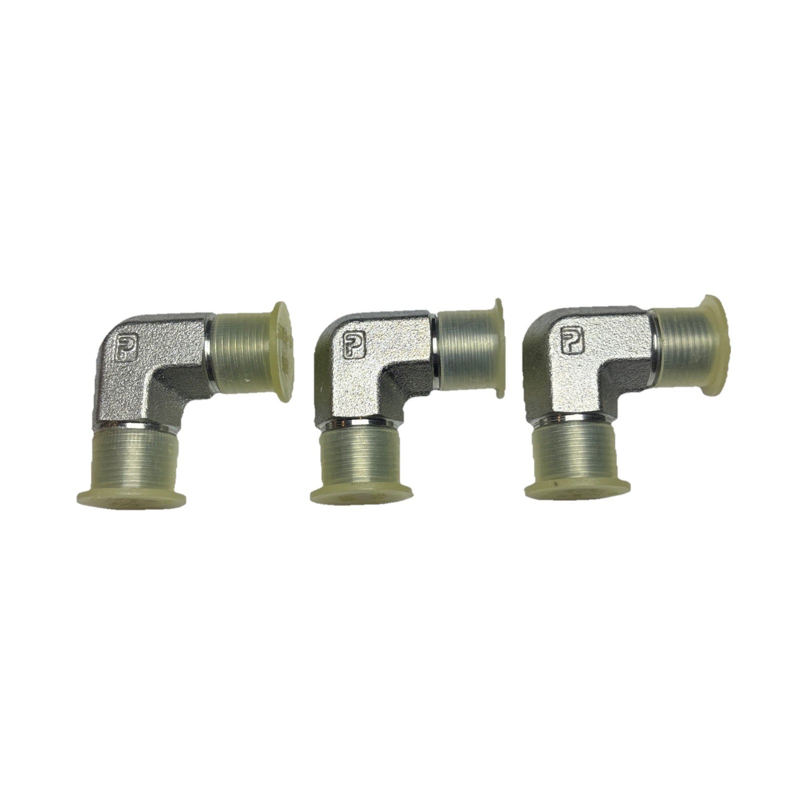 Lot of 3 Parker 3/8 CR-S Elbow Fittings NPTF Male x Male Steel 6000 PSI