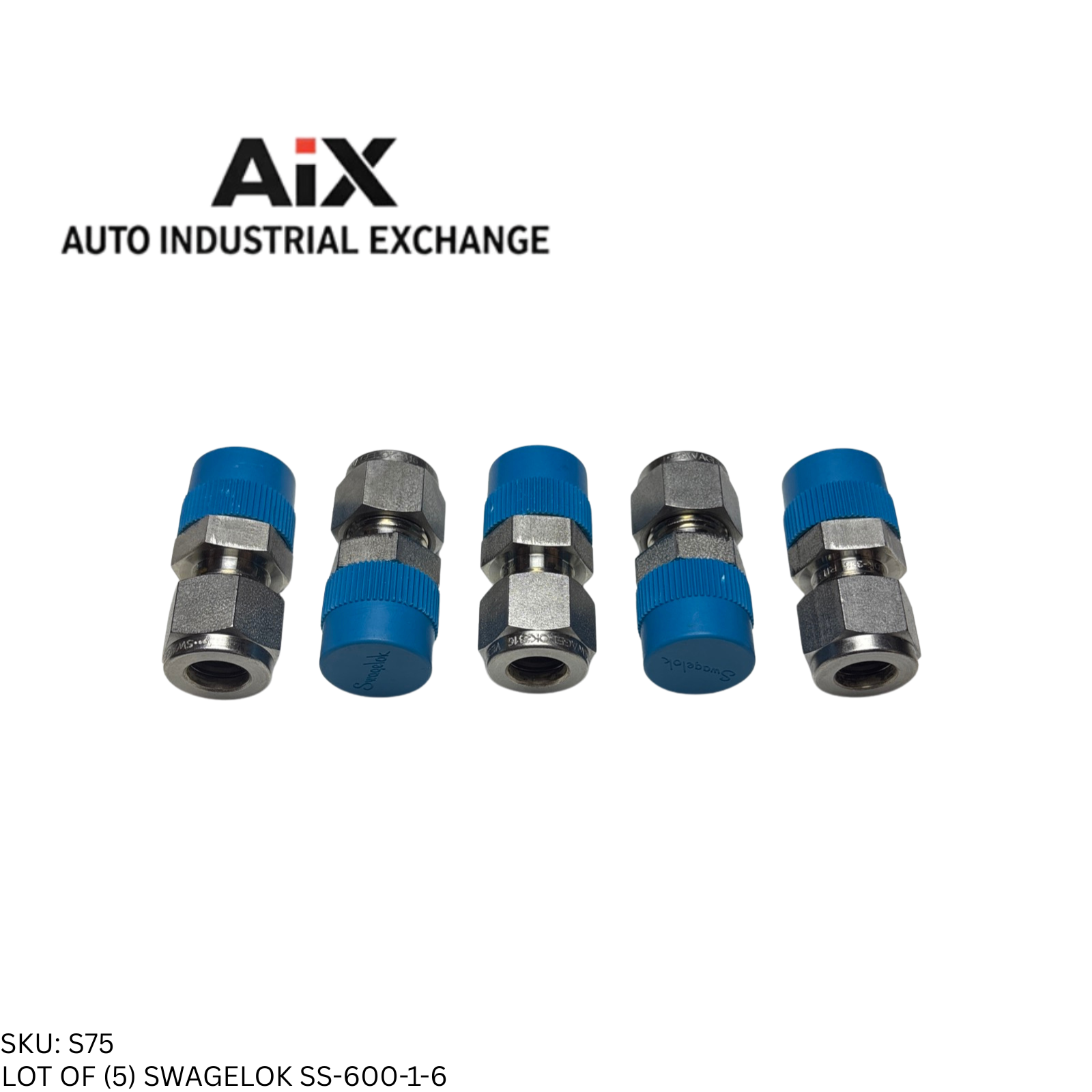 Lot of 5 Swagelok SS-600-1-6 Stainless Steel Male Connector Fitting 3/8 x 3/8