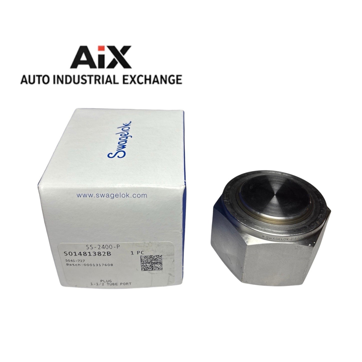 Swagelok SS-2400-P Plug 1 1/2” Tube Fitting 316 Stainless – New