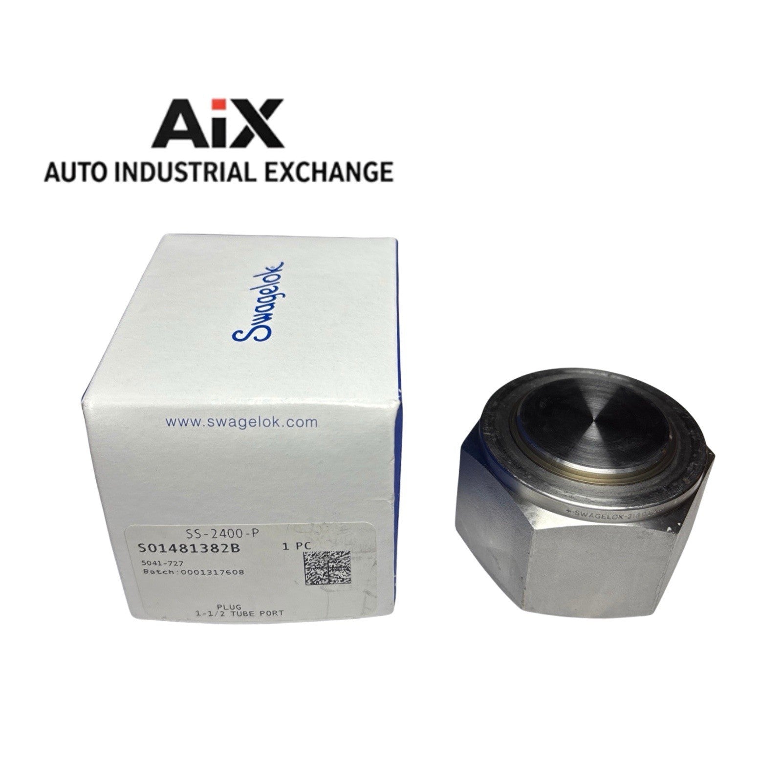 Swagelok SS-2400-P Plug 1 1/2” Tube Fitting 316 Stainless – New