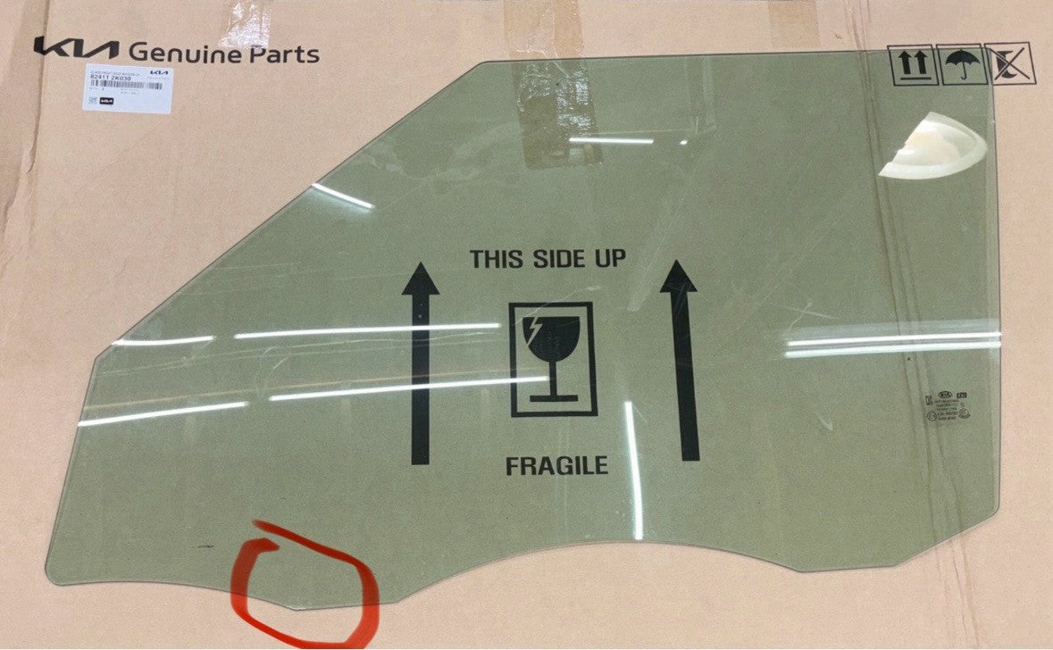 OEM Kia 82411-2K030 Front Door Glass LH Fits 2010-2013 Soul Made in Korea