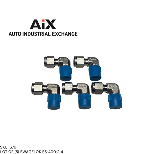 Lot of 5 Swagelok SS-400-2-4 Stainless Steel Male Elbow Fitting 1/4 x 1/4 NPT