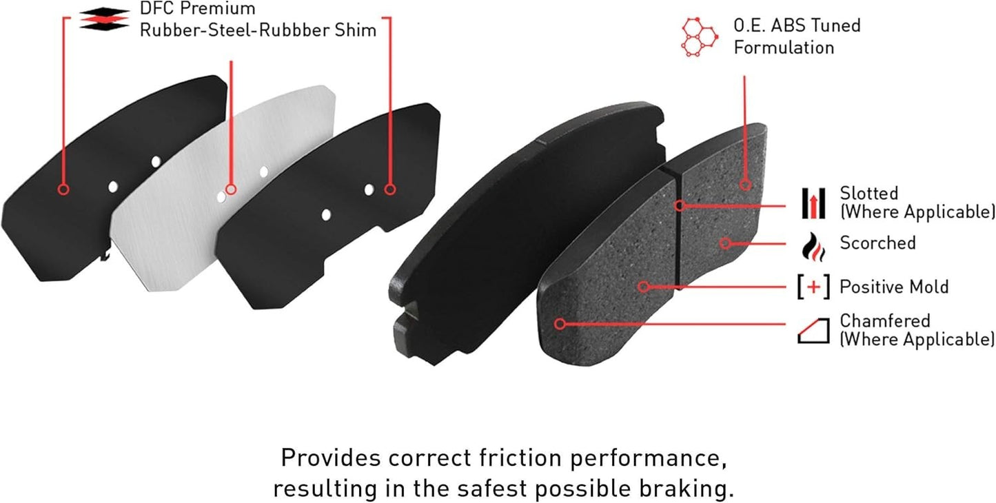 Dynamic Friction Company 1551-1728-00 Front Ceramic Disc Brake Pads Kit