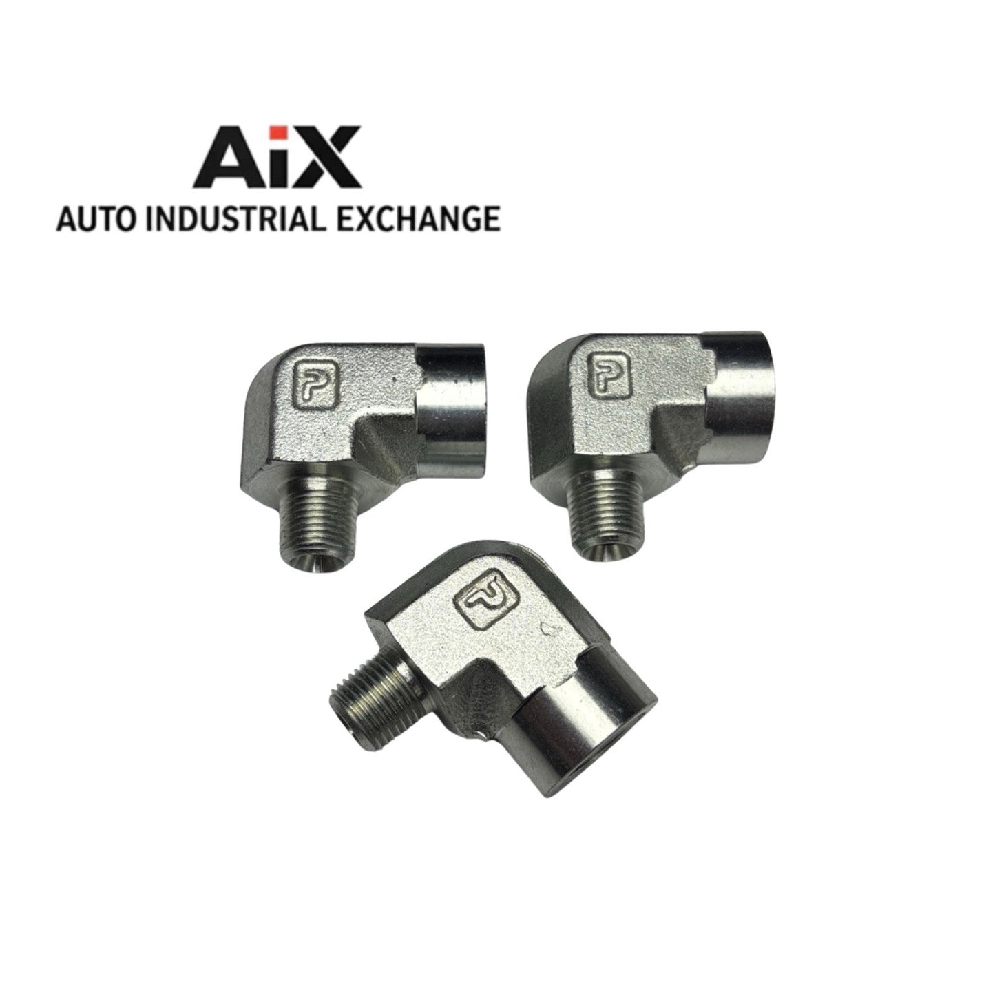 Lot of 3 Parker 1/4 x 1/8 CD-S 90° NPT Street Elbow Pipe Fittings Steel Adapter