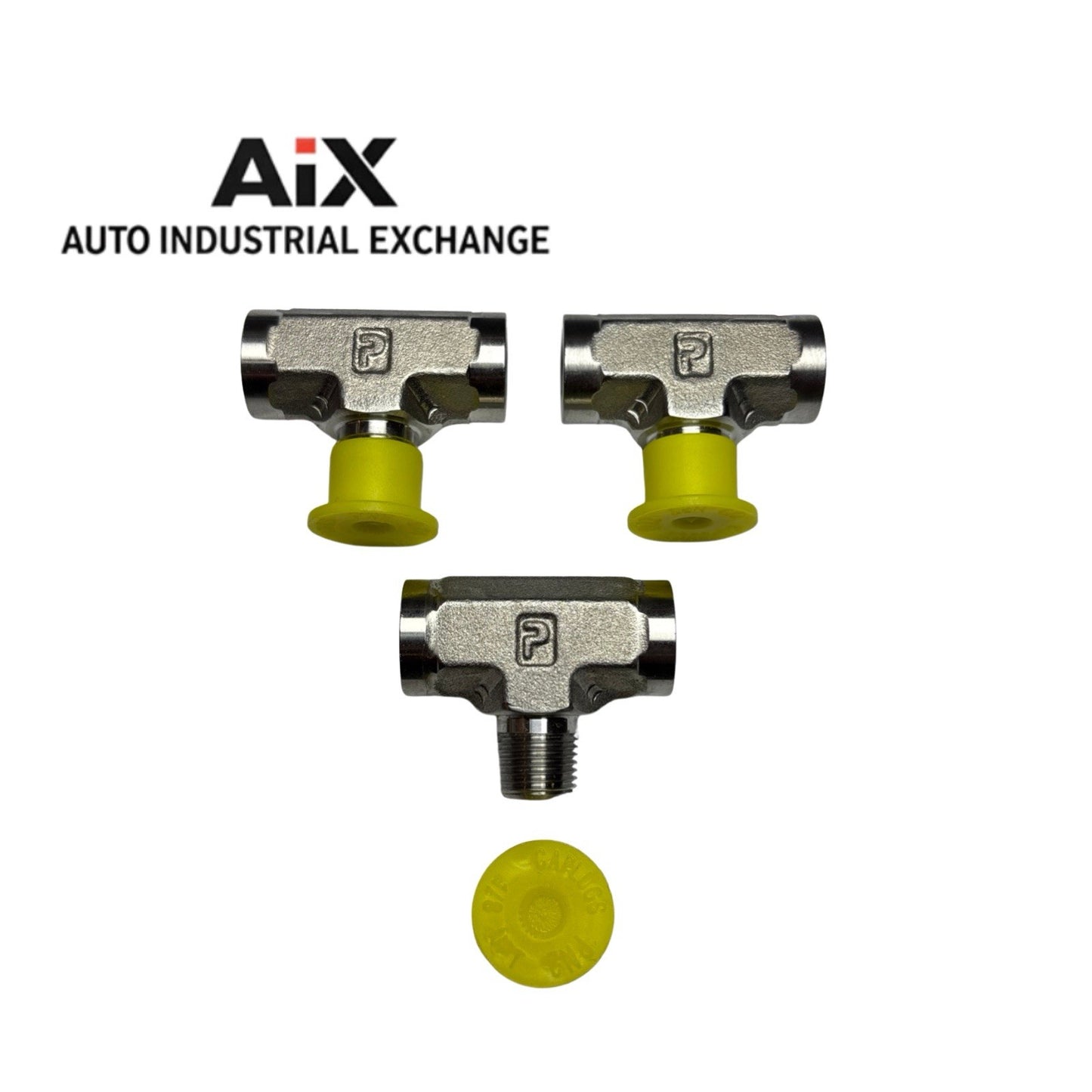 Lot of 3 Parker 1/8 MMS-SS Male Branch Tee 1/8” NPT Pipe Fittings Stainless