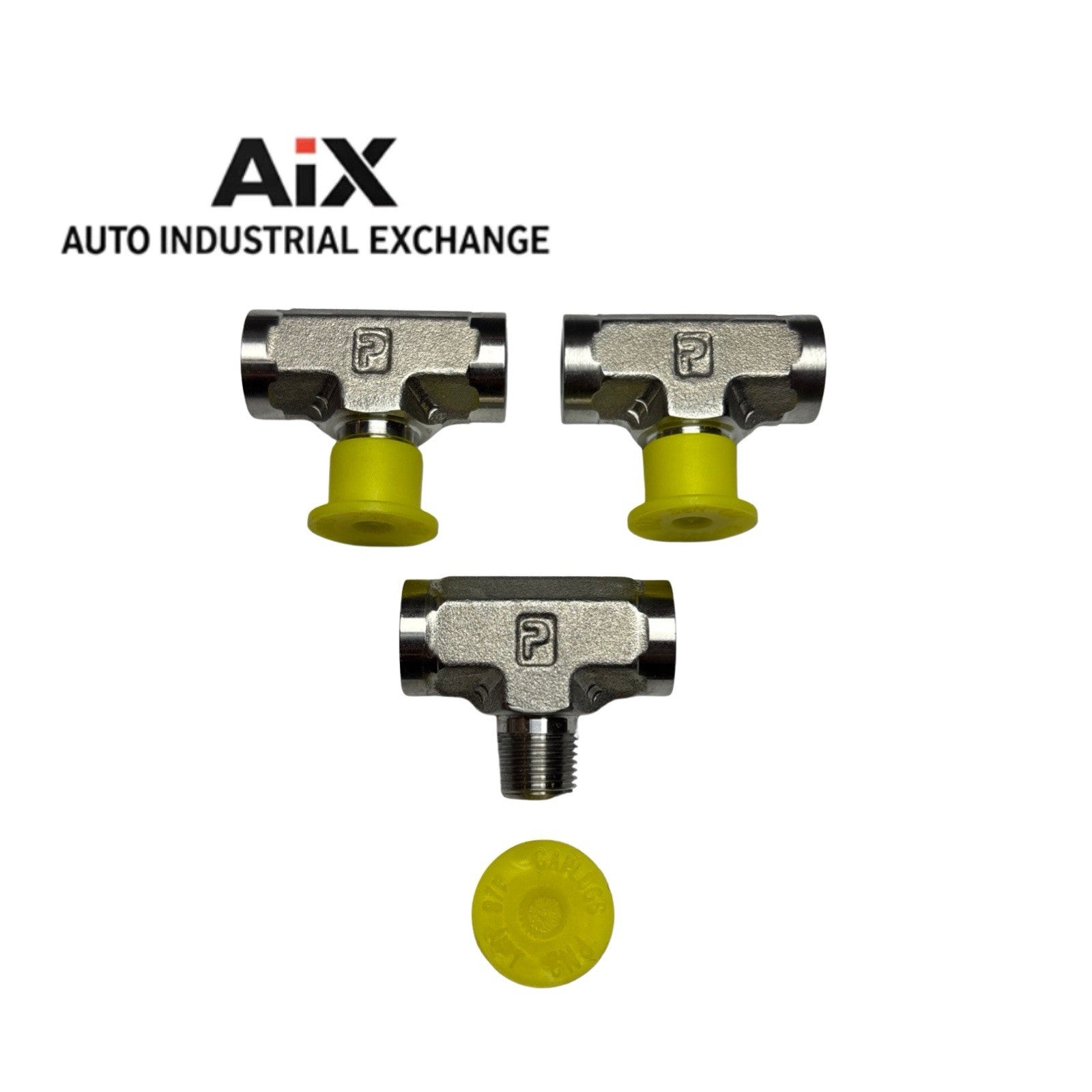 Lot of 3 Parker 1/8 MMS-SS Male Branch Tee 1/8” NPT Pipe Fittings Stainless