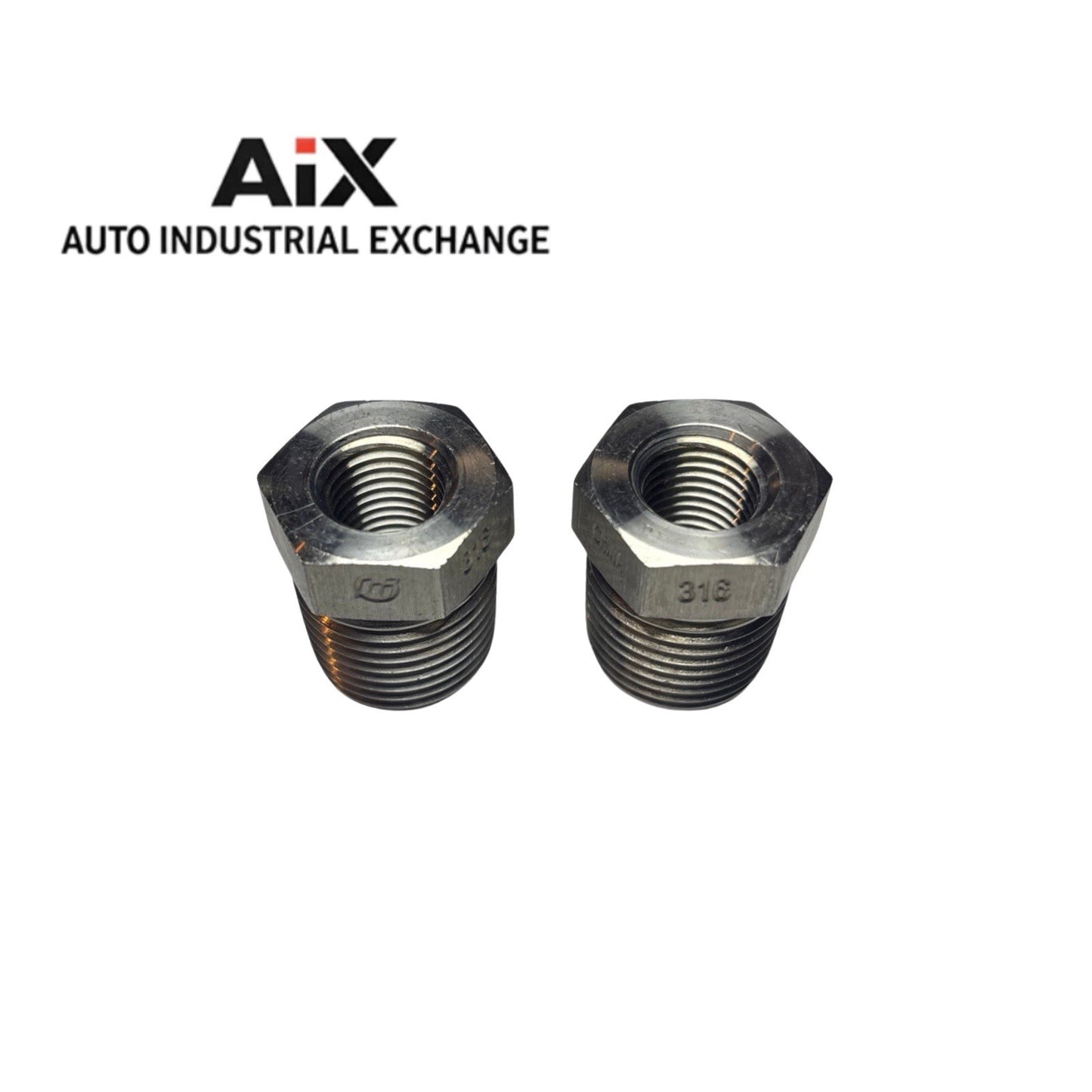 Lot of 2 Brennan 1/2 x 1/4 NPT SS Pipe Reducers – Parker PTR-SS Equivalent