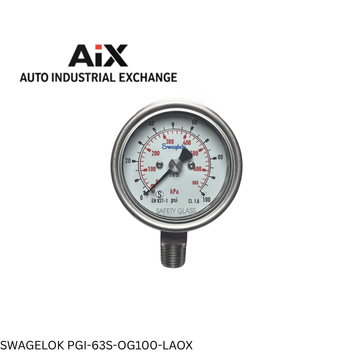 Swagelok PGI-63S-OG100-LAOX Industrial Tube Fitting Connector 1/2 Inch NPT