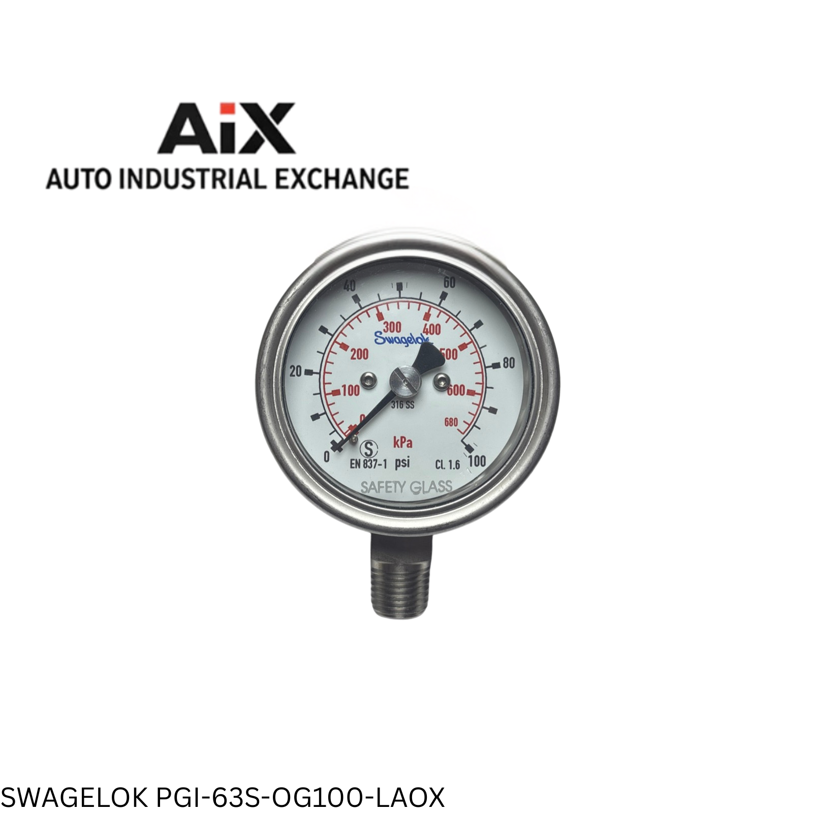 Swagelok PGI-63S-OG100-LAOX Industrial Tube Fitting Connector 1/2 Inch NPT