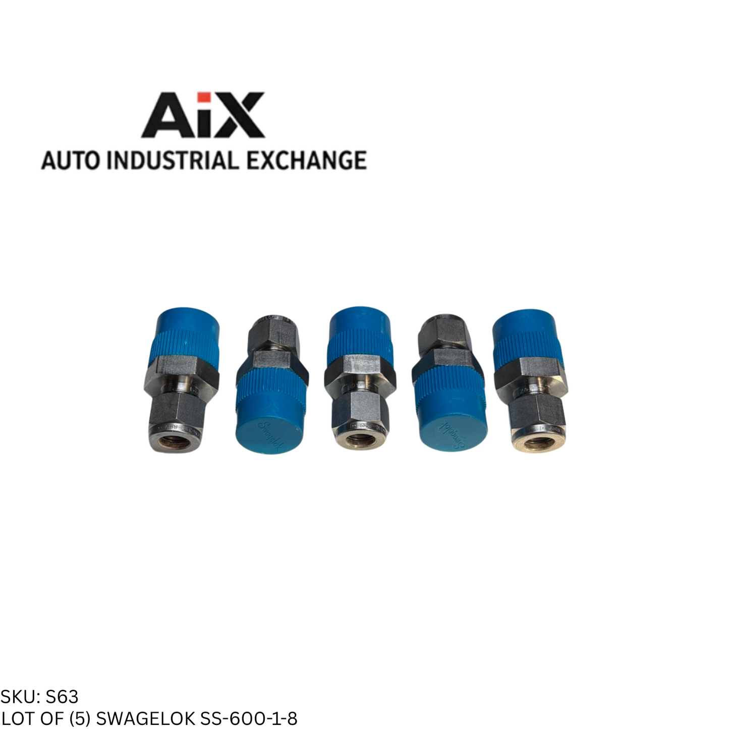 Lot of 5 Swagelok SS-600-1-8 Stainless Steel Male Connector Fitting 3/8 x 1/2