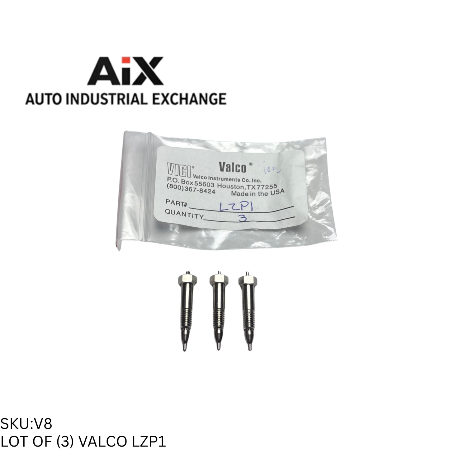 Lot of 3 Valco LZP1 Stainless Steel Long Plug 1/16 High Pressure 7500 PSI