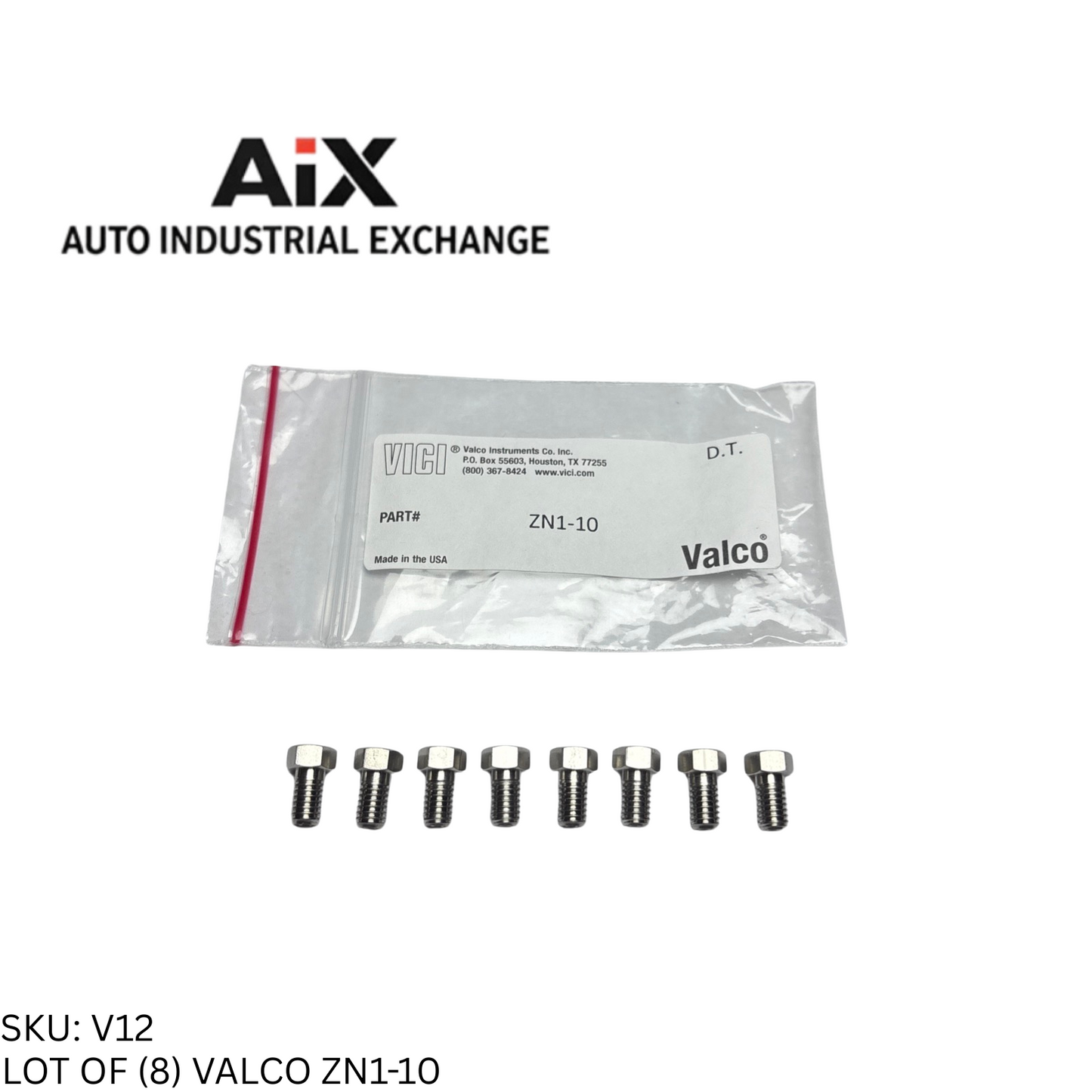 Lot of 8 Valco ZN1-10 Stainless Steel Internal Nuts 1/16 Fitting 20000 PSI