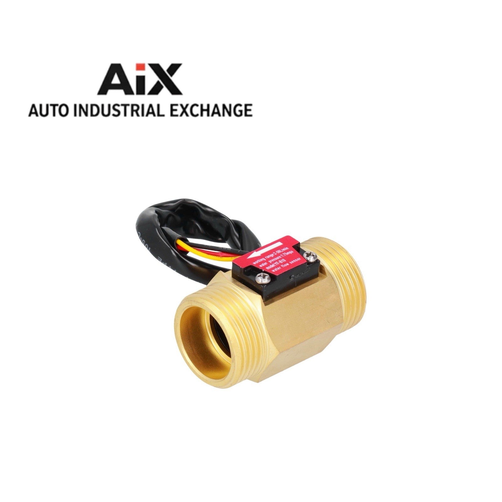 24V Brass Water Flow Sensor Counter G1 Thread Inline Flowmeter With NPN Output