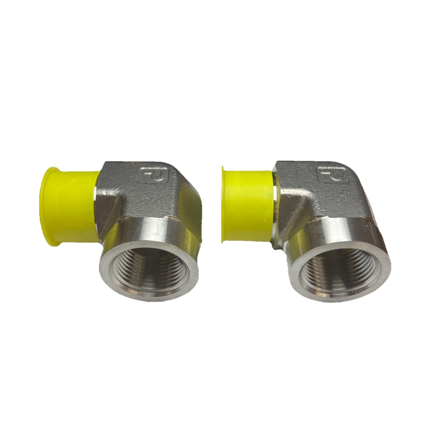 Lot of 2 Parker 1 CD-SS 90° Elbow NPT Pipe Fittings 1” Male x 1” Female SS