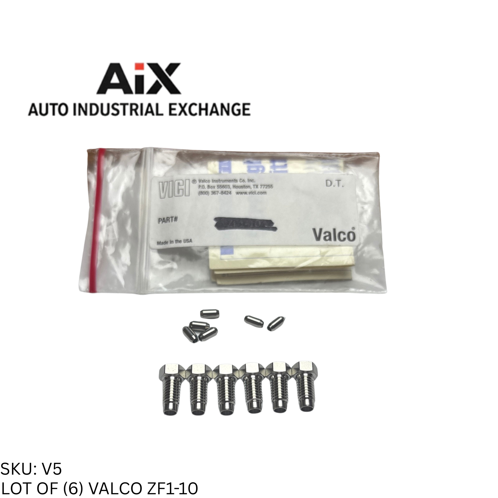 Lot of 6 Vici Valco ZF1-10 Ferrules 1/16" 303 Stainless Steel Tube Fittings