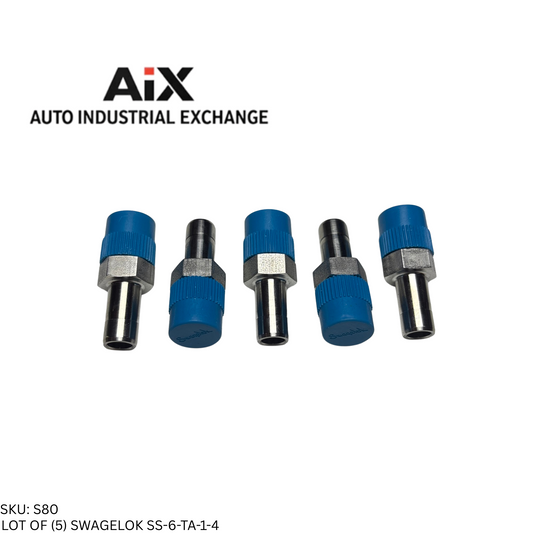 Lot of 5 Swagelok SS-6-TA-1-4 Stainless Steel Male Adapter 3/8 x 1/4 NPT