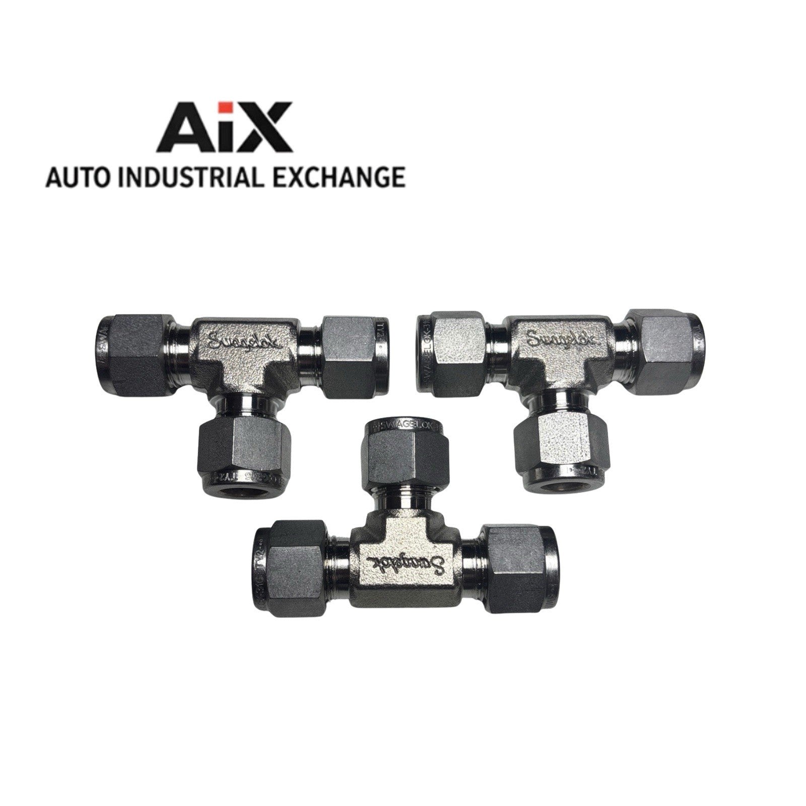 Lot of 3 Swagelok SS-600-3 Tee Union Fittings 3/8” OD Stainless Steel OEM