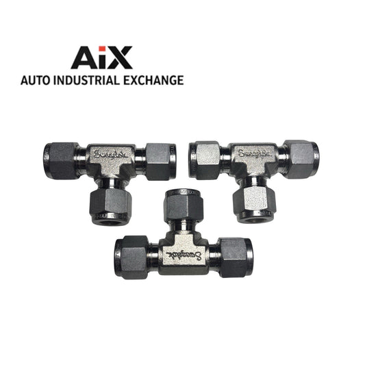 Lot of 3 Swagelok SS-600-3 Tee Union Fittings 3/8” OD Stainless Steel OEM