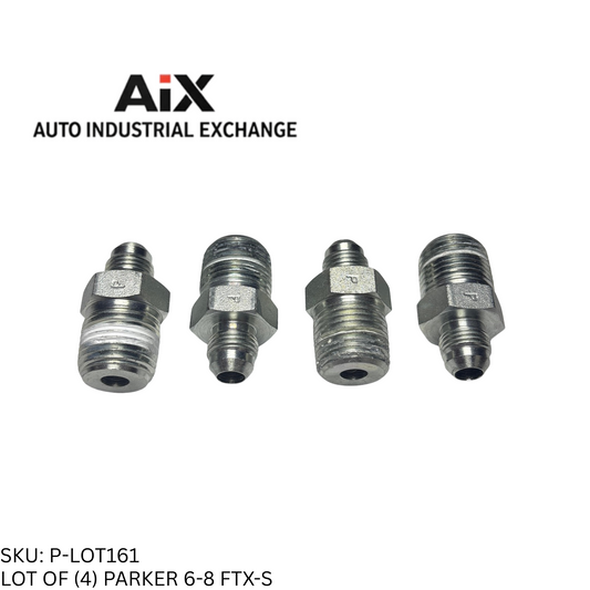 Lot of 4 Parker 6-8 FTX-S Straight Tube Adapter Male 37° Flare to NPT Steel