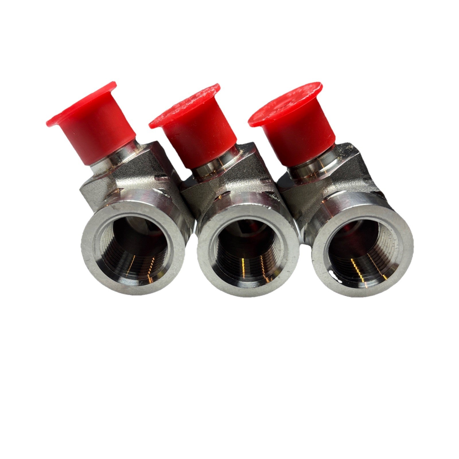 Lot of 3 Parker 1/4 x 3/8 CD-SS 90° Elbow NPT Pipe Fittings Stainless Steel