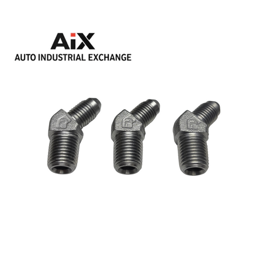 Lot of 3 Parker 4-4 VTX-S Steel Male 45 Deg Elbow 37° Flare Tube to NPT