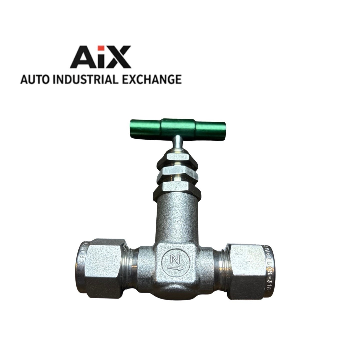 Swagelok Nupro 3/8” Tube OD Stainless Steel Needle Valve – Green Handle SS