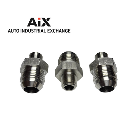 Lot of 3 Parker 12-6FTX-SS Straight Tube Fittings 3/4 Male Flare x 3/8 NPT Steel