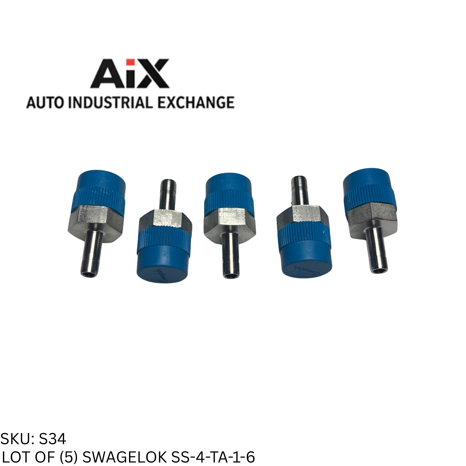 Lot of 5 Swagelok SS-4-TA-1-6 Stainless Tube Fitting Male Adapter 1/4" OD x 3/8"