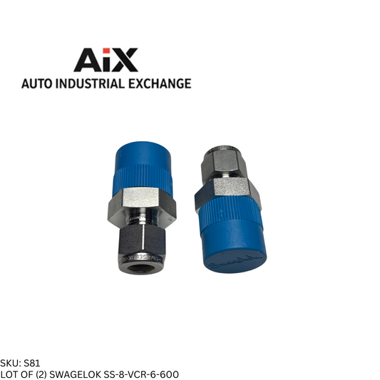 Lot of 2 Swagelok SS-8-VCR-6-600 316 SS VCR Face Seal Fitting 1/2" x 3/8"