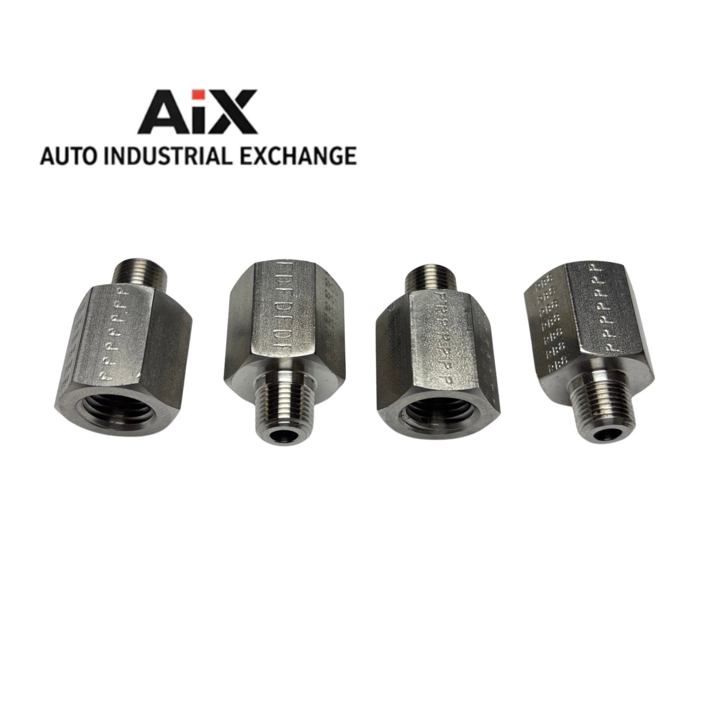 Lot of 4 Parker 1/4 X 1/8 FG-SS Stainless Pipe Adapters NPT Male to NPT Female