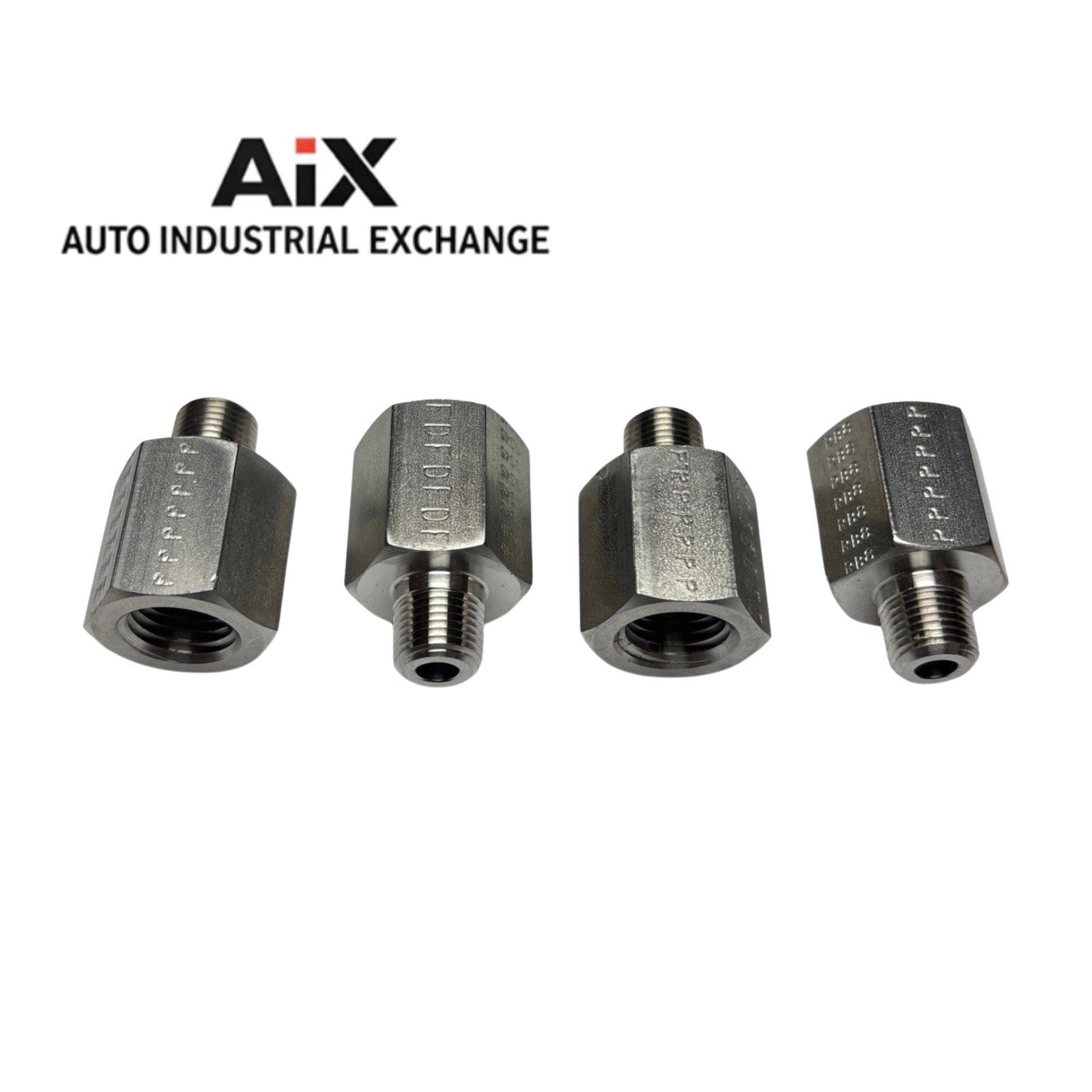 Lot of 4 Parker 1/4 X 1/8 FG-SS Stainless Pipe Adapters NPT Male to NPT Female