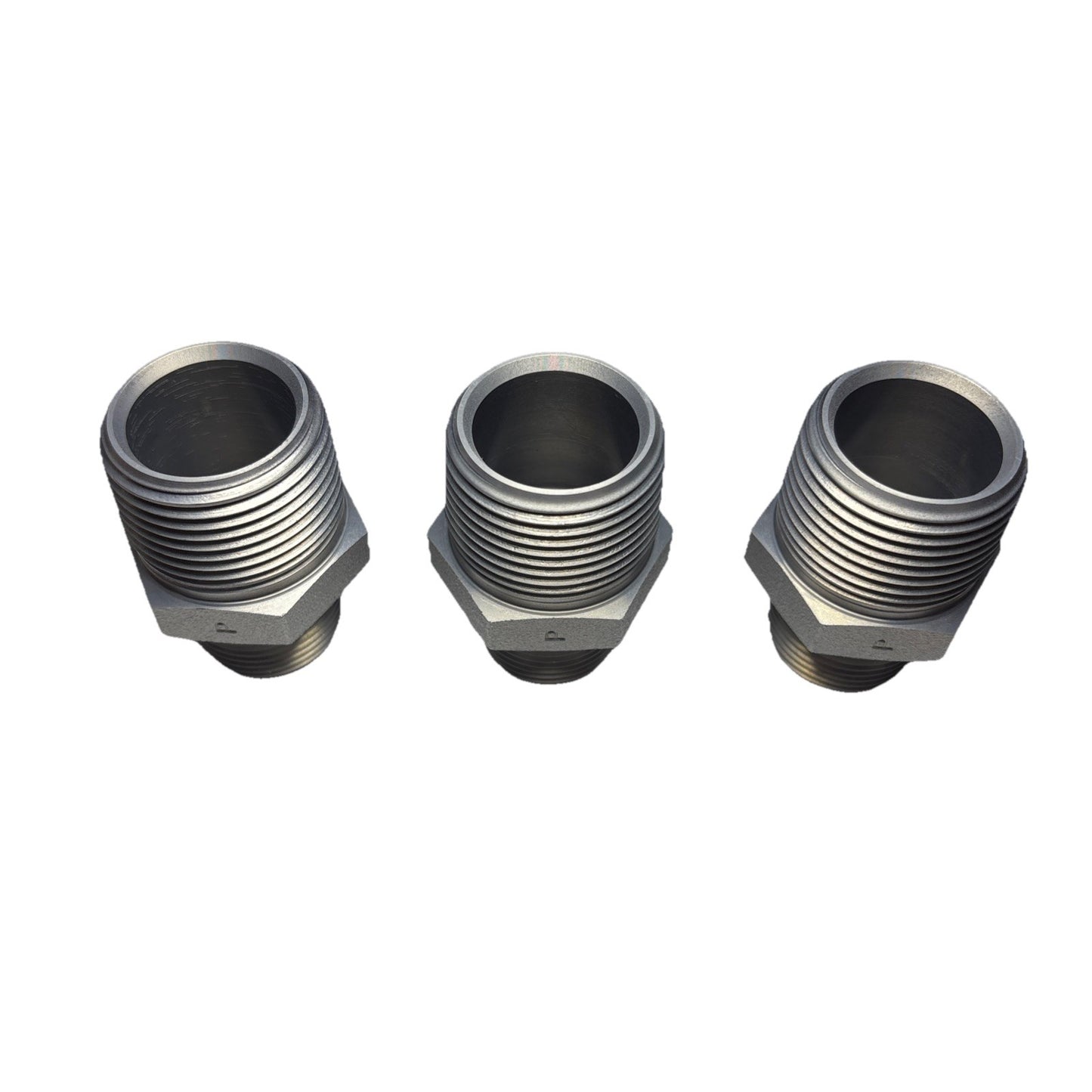 Lot of 3 Parker 1 X 3/4 FF-S Pipe Adapter NPT Male x Male Carbon Steel