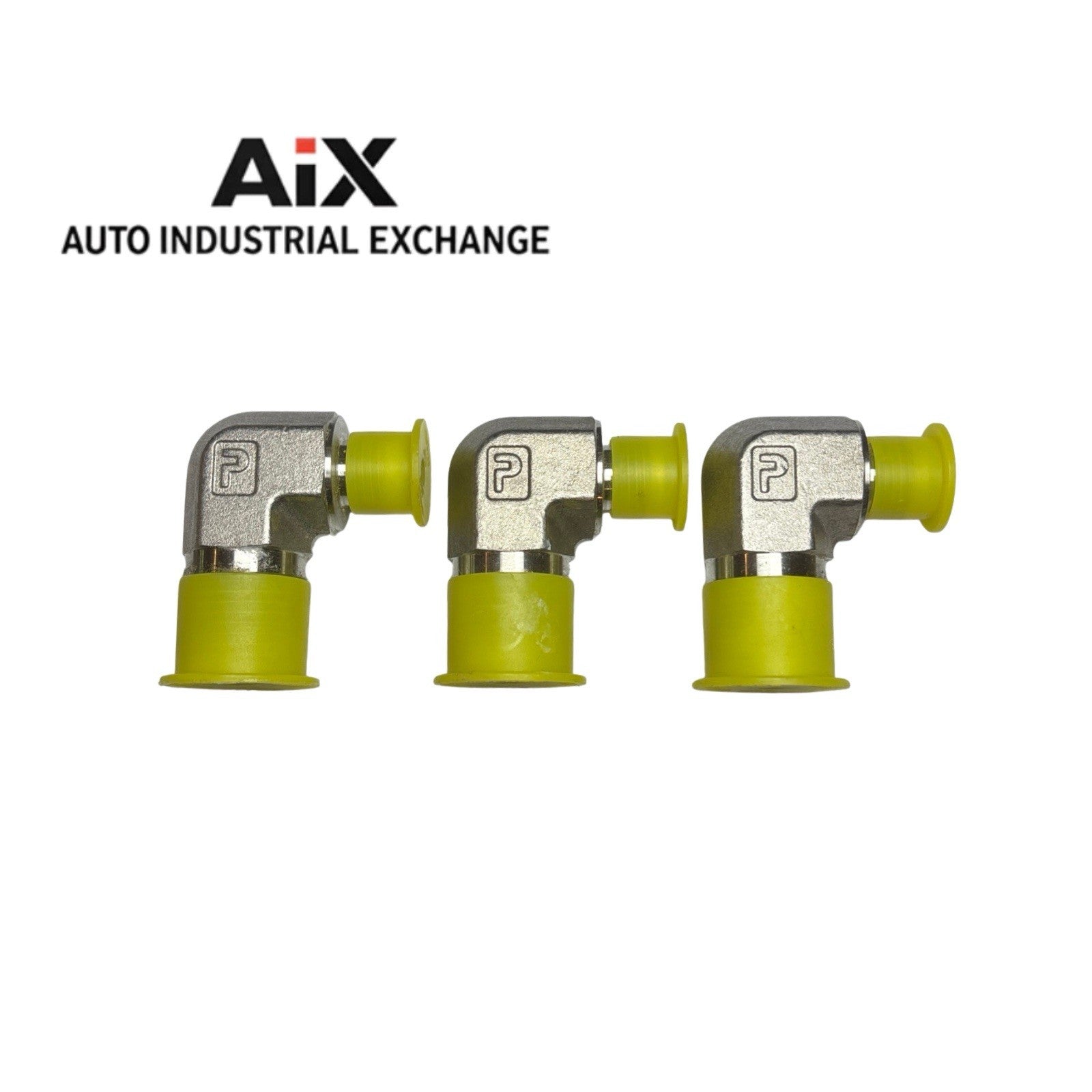 Lot of 3 Parker 6-8 CTX-SS 90° Elbow Adapters 3/8 Flare x 1/2 NPT SS JIC Fitting