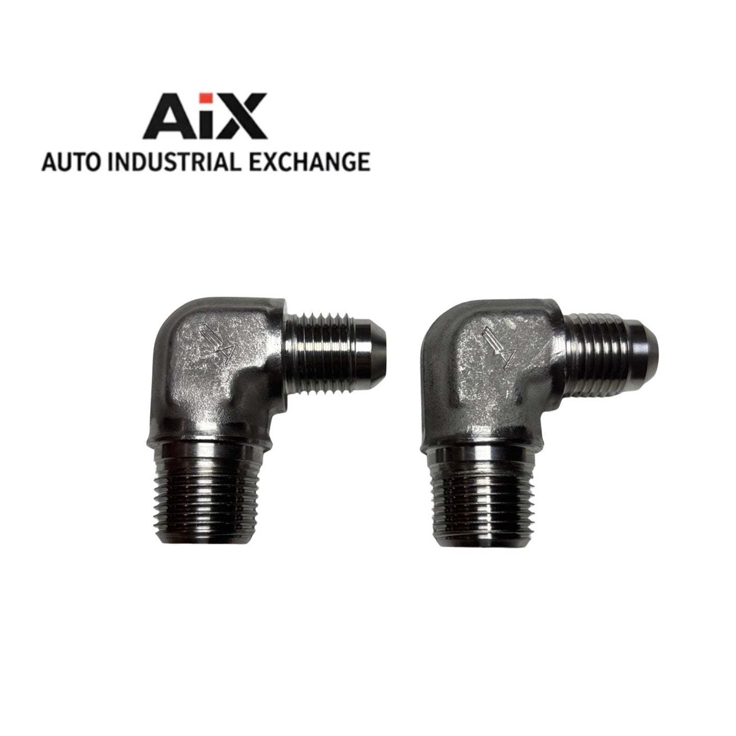 Lot of 2 Aeroquip FBM2620-SS -6AN x 3/8” NPT 90° Elbow Adapter 316 Stainless