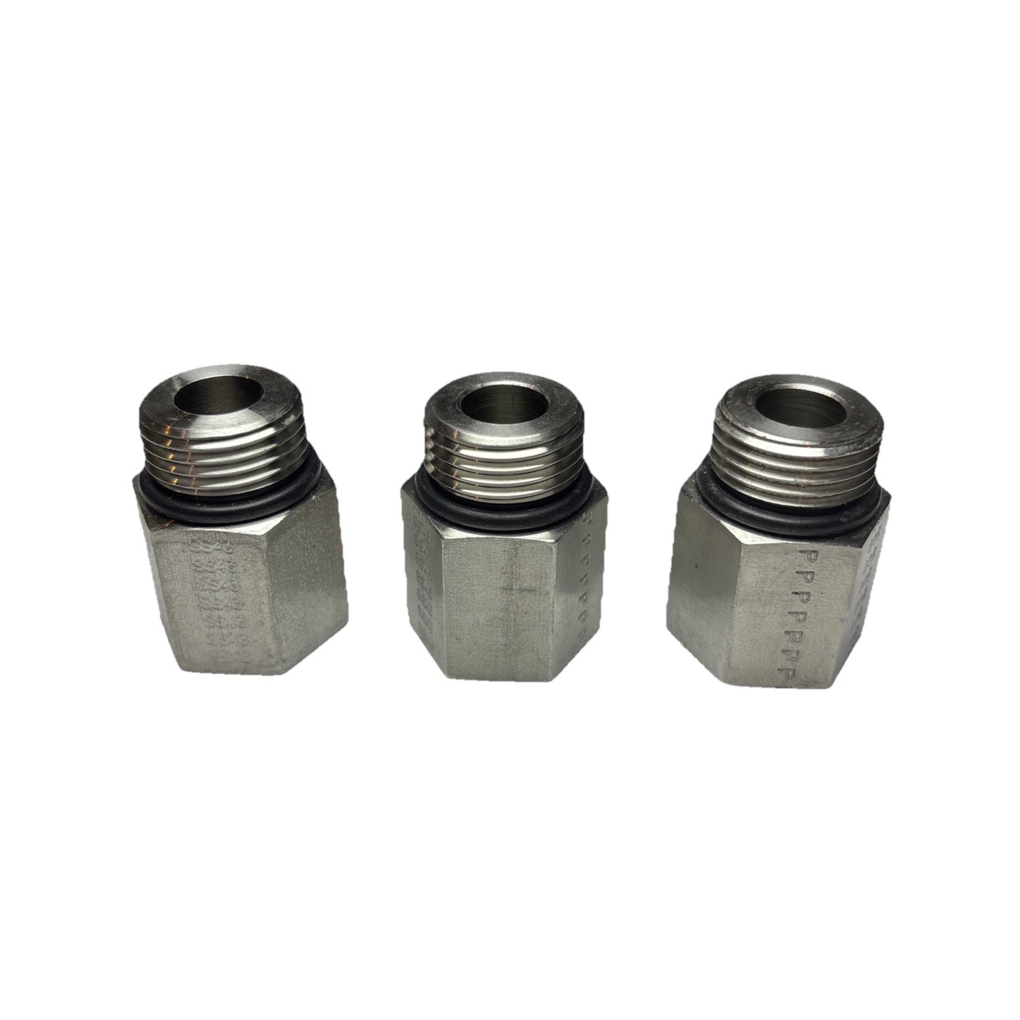 Lot of 3 Parker F50G-SS Adapters #8 SAE ORB Male x #6 SAE Straight Female SS