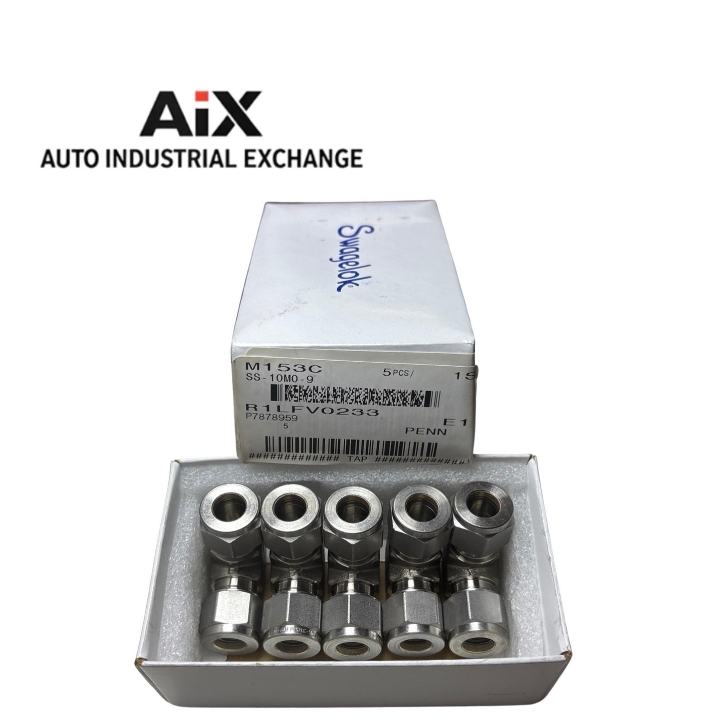 Lot of 5 Swagelok SS-10M0-9 10mm Union Elbow Tube Fittings 316 Stainless Steel