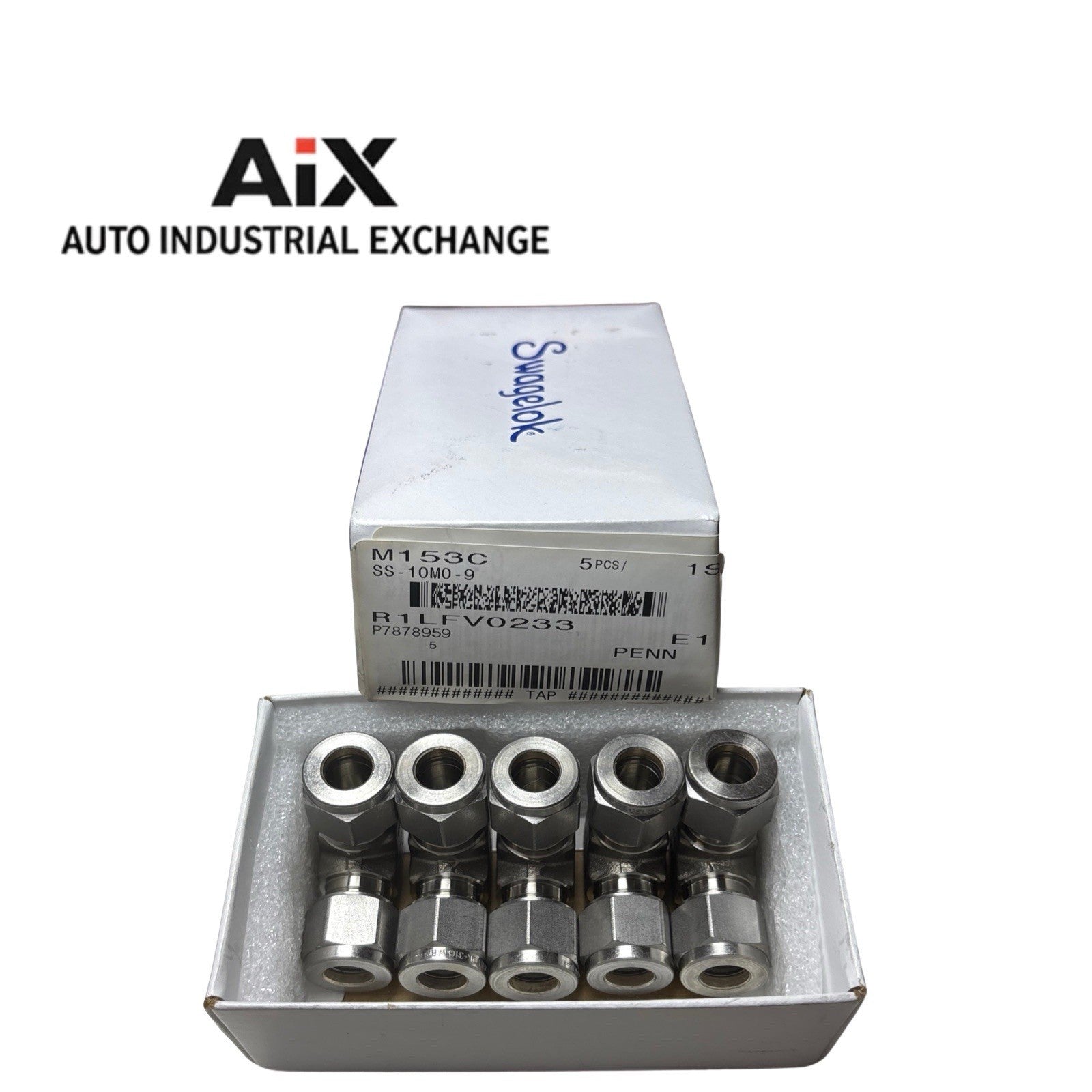 Lot of 5 Swagelok SS-10M0-9 10mm Union Elbow Tube Fittings 316 Stainless Steel