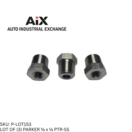 Lot of 3 Parker 3/8 x 1/8 PTR-SS Pipe Hex Head Plug Male to Female NPT SS