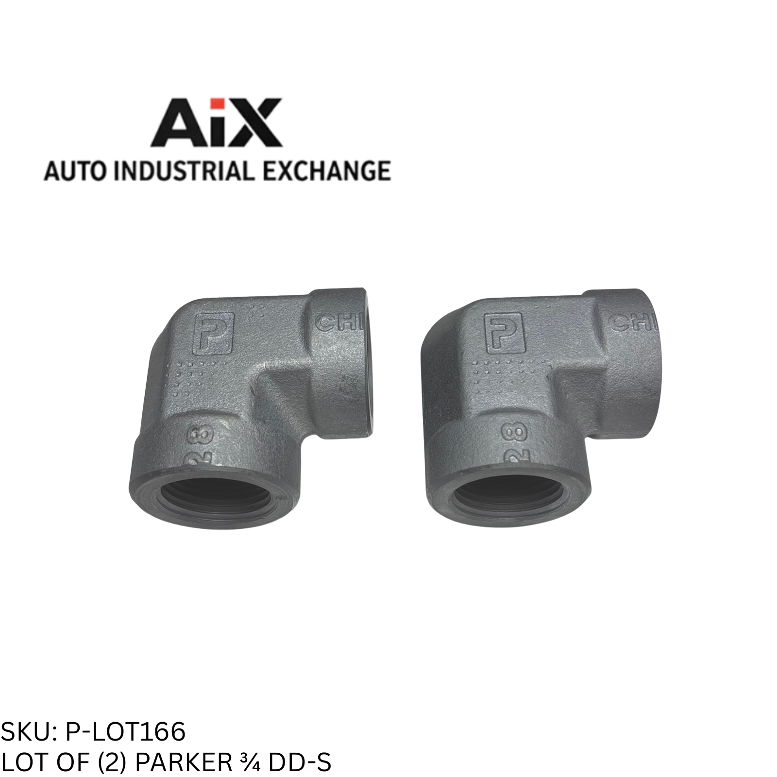 Lot of 2 Parker 3/4 DD-S 90° Elbow Female NPT Steel Hydraulic Pipe Fitting