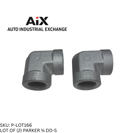 Lot of 2 Parker 3/4 DD-S 90° Elbow Female NPT Steel Hydraulic Pipe Fitting