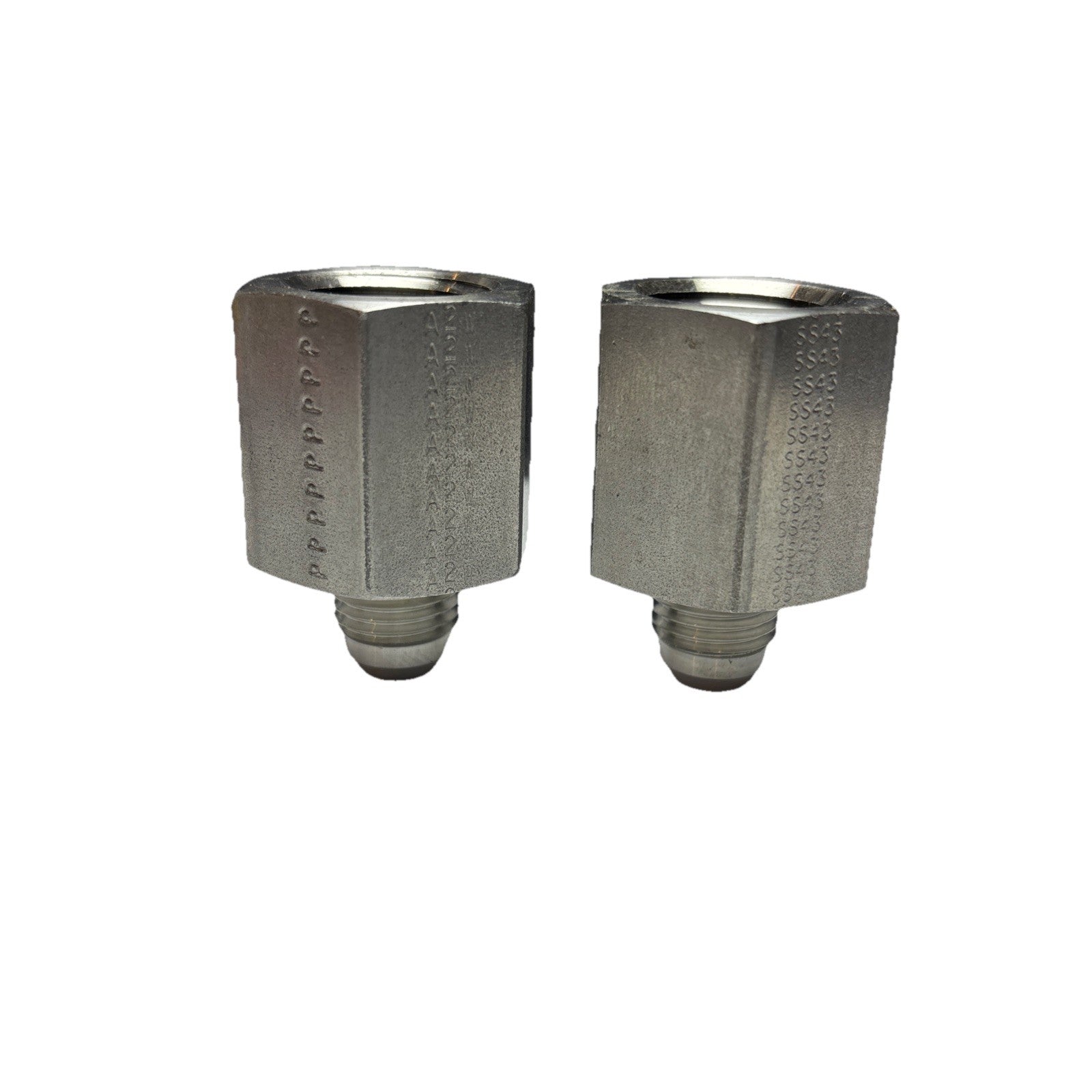 Lot of 2 Parker 6-8 GTX-SS 3/8” Flare x 1/2” NPT Female Adapter Fitting SS