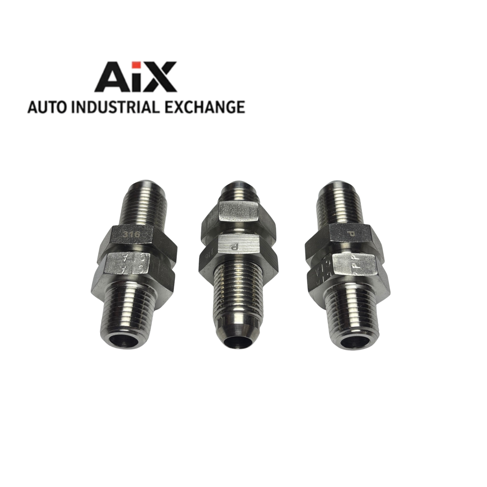 Lot of 3 Parker 6 WFTX-WLN-SS 37° Flare Bulkhead to NPT Steel Fittings 6000 PSI