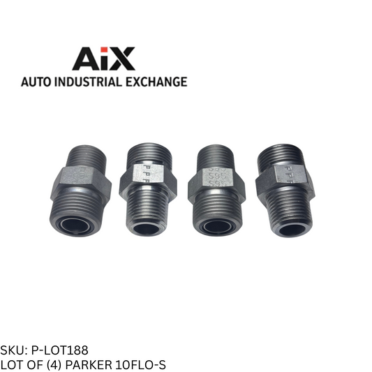 Lot of 4 Parker 10FLO-S Stainless Steel Straight O-Ring Face Seal Fitting